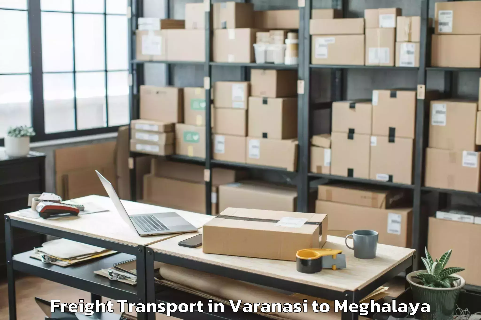 Book Varanasi to Khatarshnong Laitkroh Freight Transport